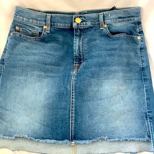 7 for all mankind denim mini skirt medium blue like new